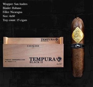 Cavalier Geneve Black II Tempura Double Figurado - 4 x 60 (5 Pack)